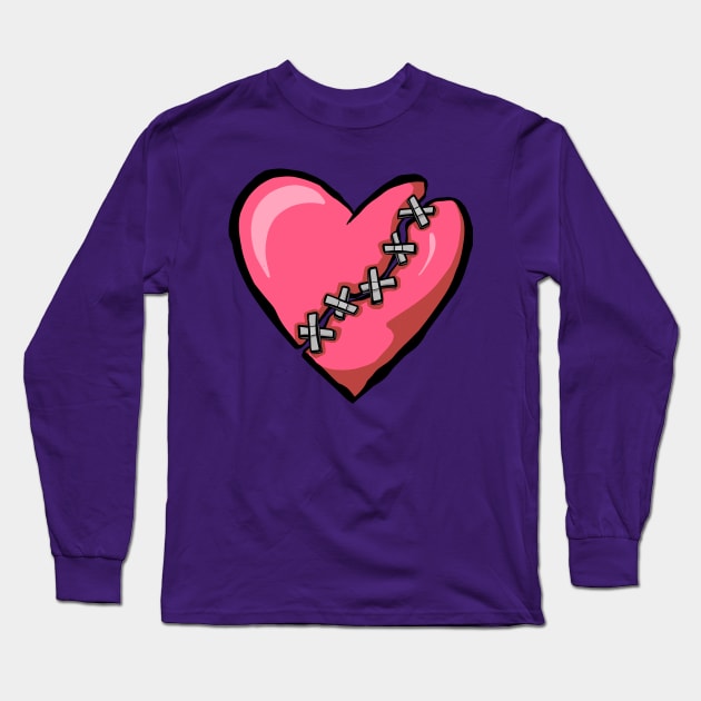 Love My Pink Dead Zombie Heart Long Sleeve T-Shirt by Squeeb Creative